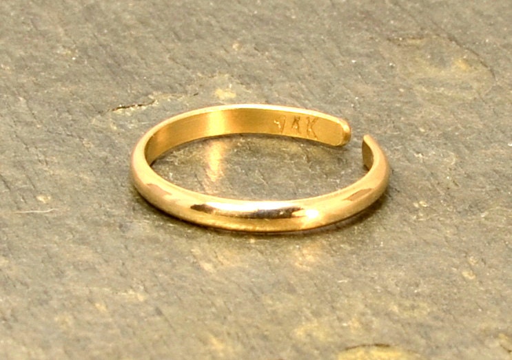 Half Round Toe Ring, 14K Gold Filled