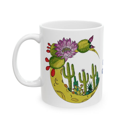 I Love Cave Creek Coffee Mug witn halfmoon and cacti - my original art