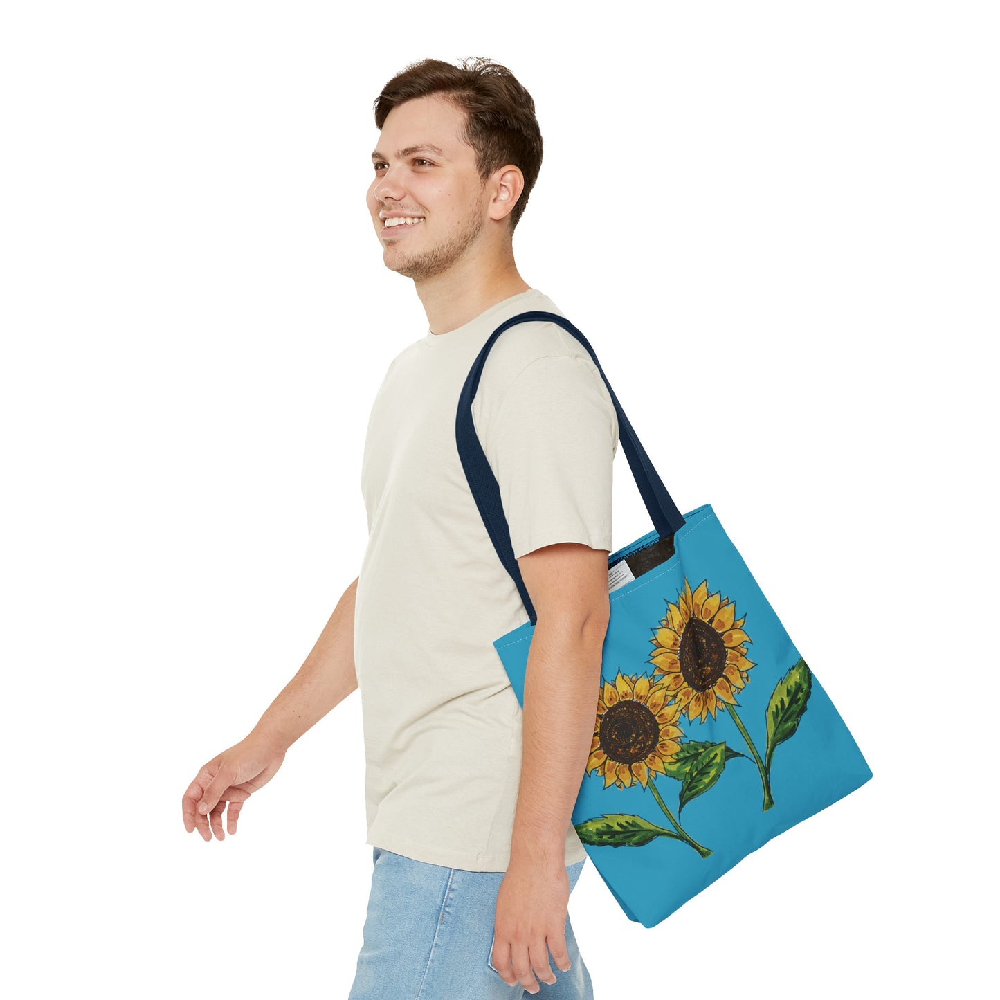 Copy of sunflowers tote with my own drawings - blue