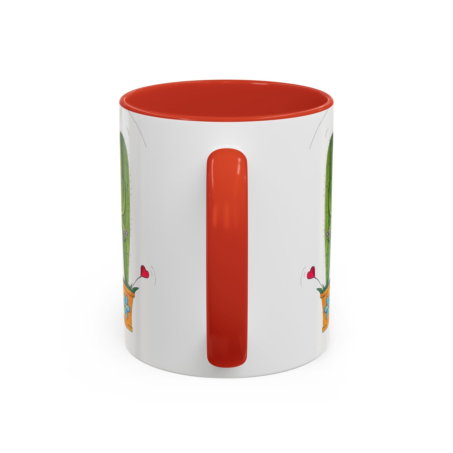 Hugs and Kisses Saguaro Cactus coffee mug with my doodle art