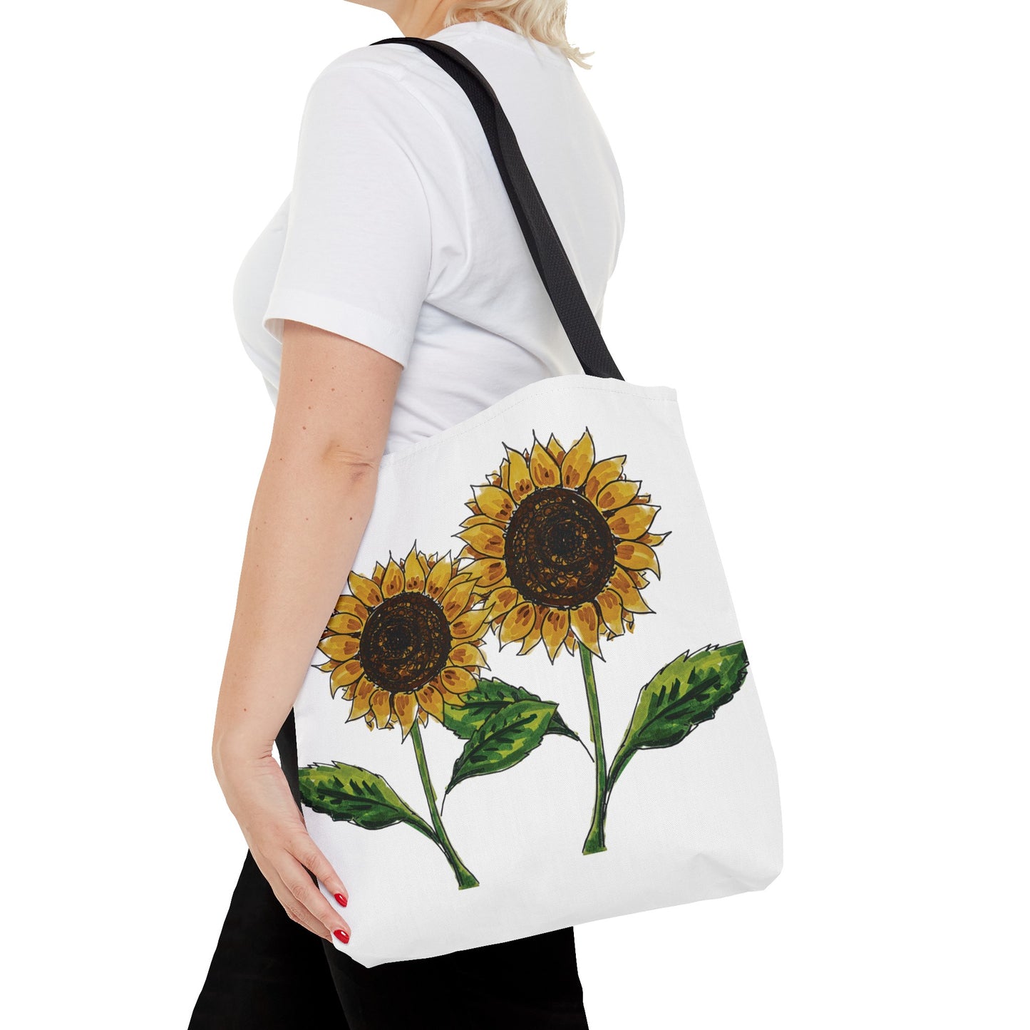 sunflowers tote with my own drawings