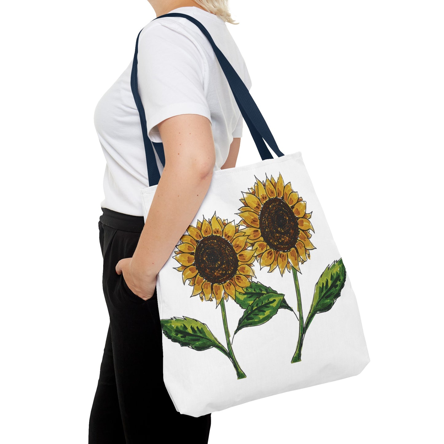 sunflowers tote with my own drawings