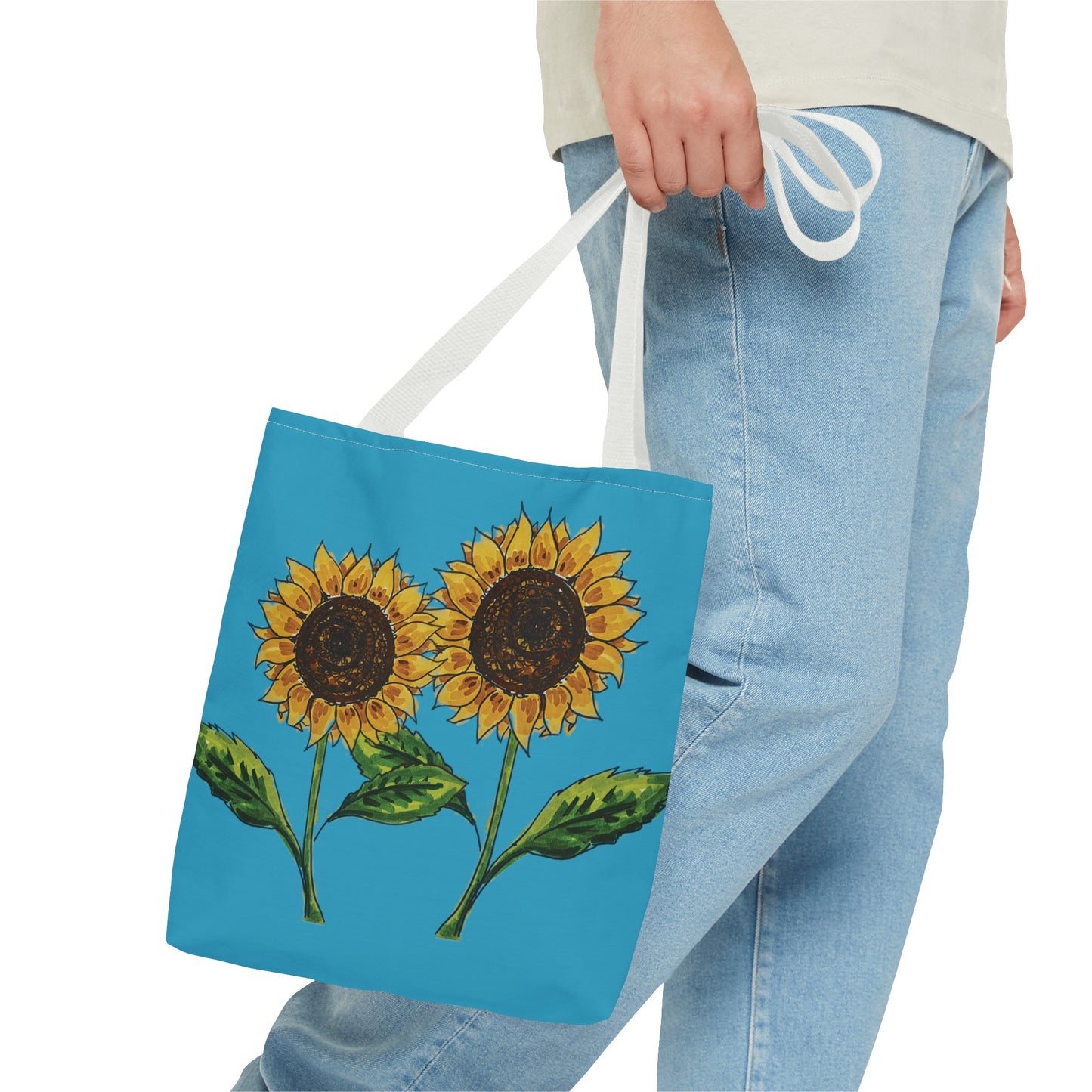 Copy of sunflowers tote with my own drawings - blue