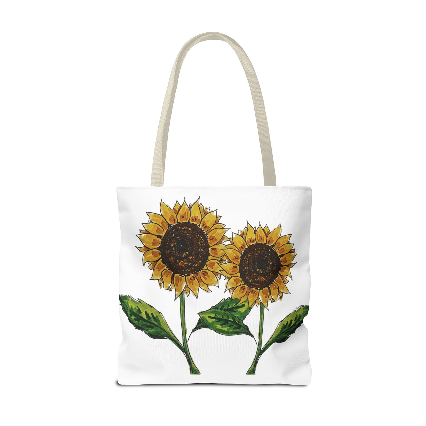 sunflowers tote with my own drawings