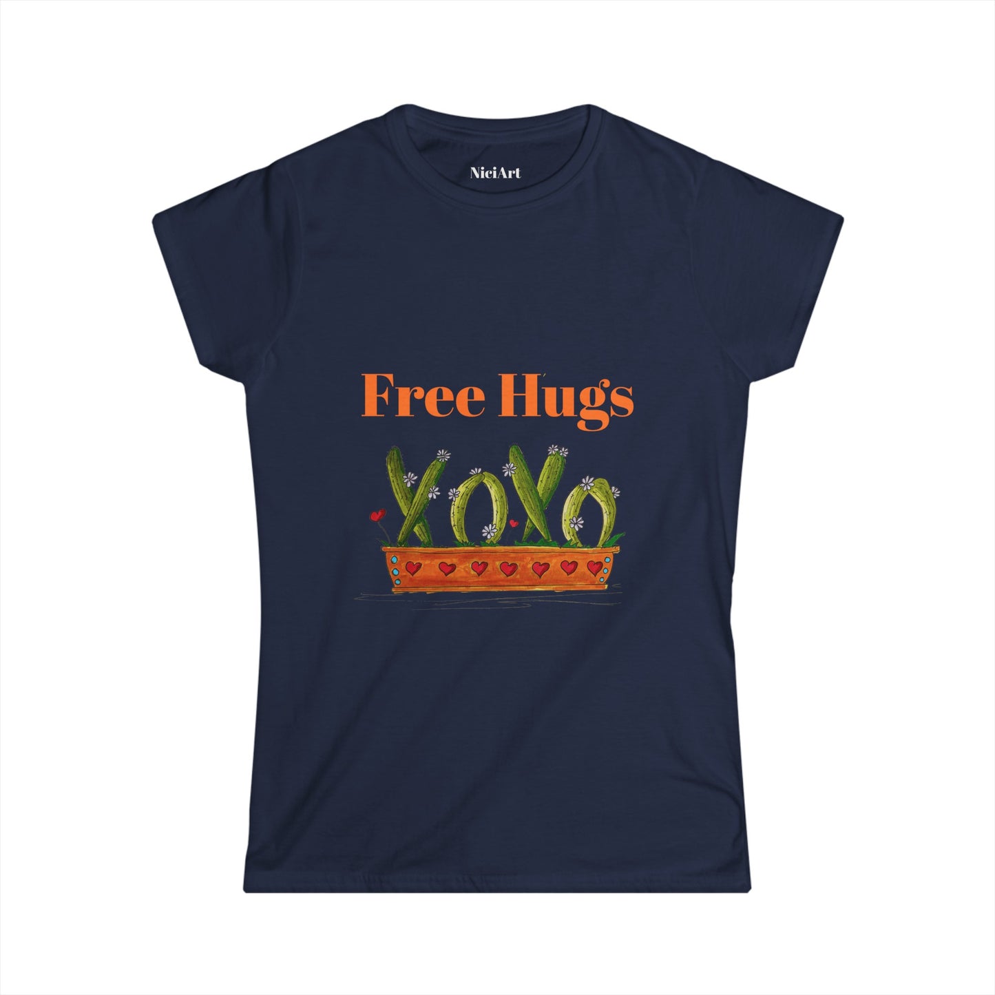 Free Hugs with cactus Women's Softstyle Tee