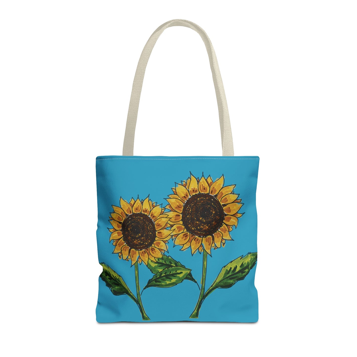 Copy of sunflowers tote with my own drawings - blue