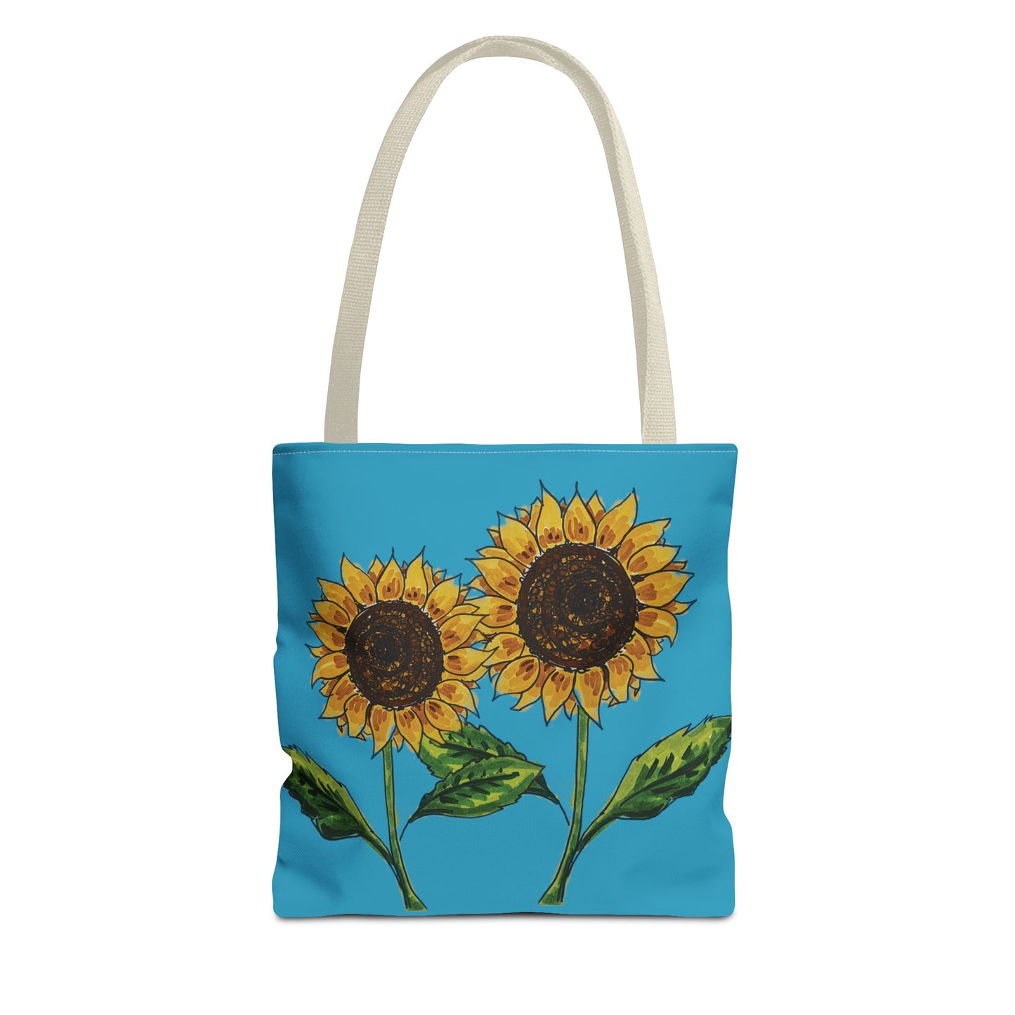 Copy of sunflowers tote with my own drawings - blue