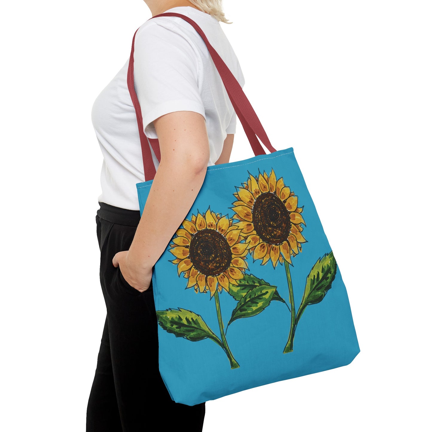 Copy of sunflowers tote with my own drawings - blue