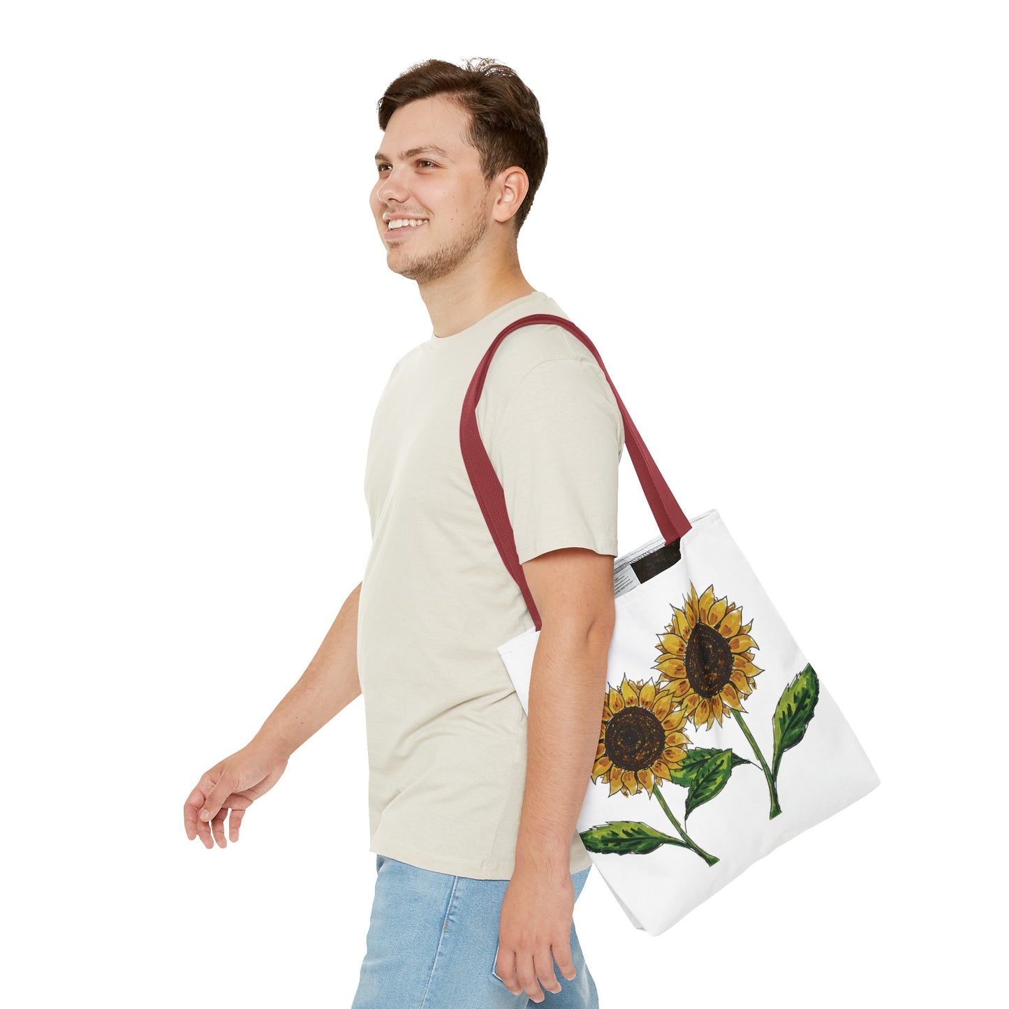 sunflowers tote with my own drawings