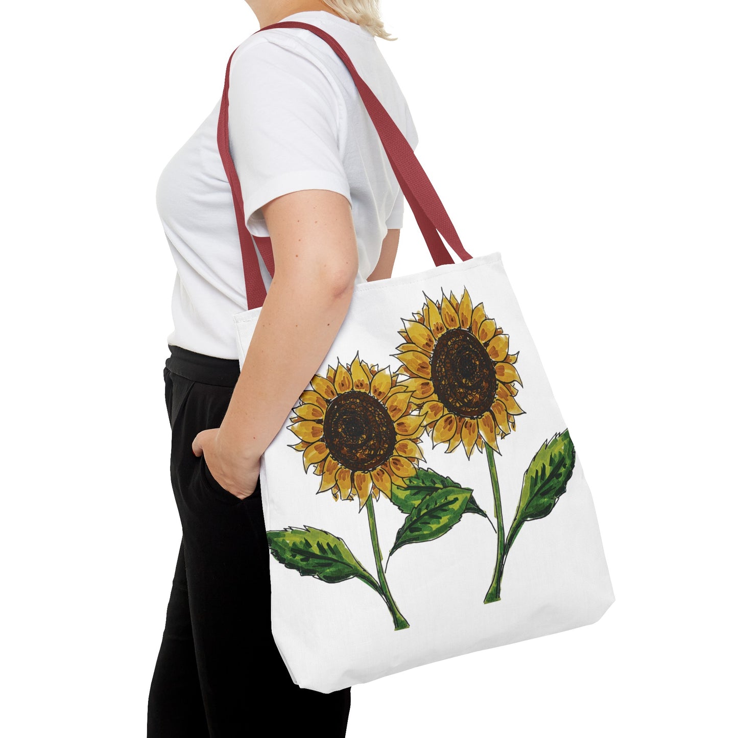 sunflowers tote with my own drawings