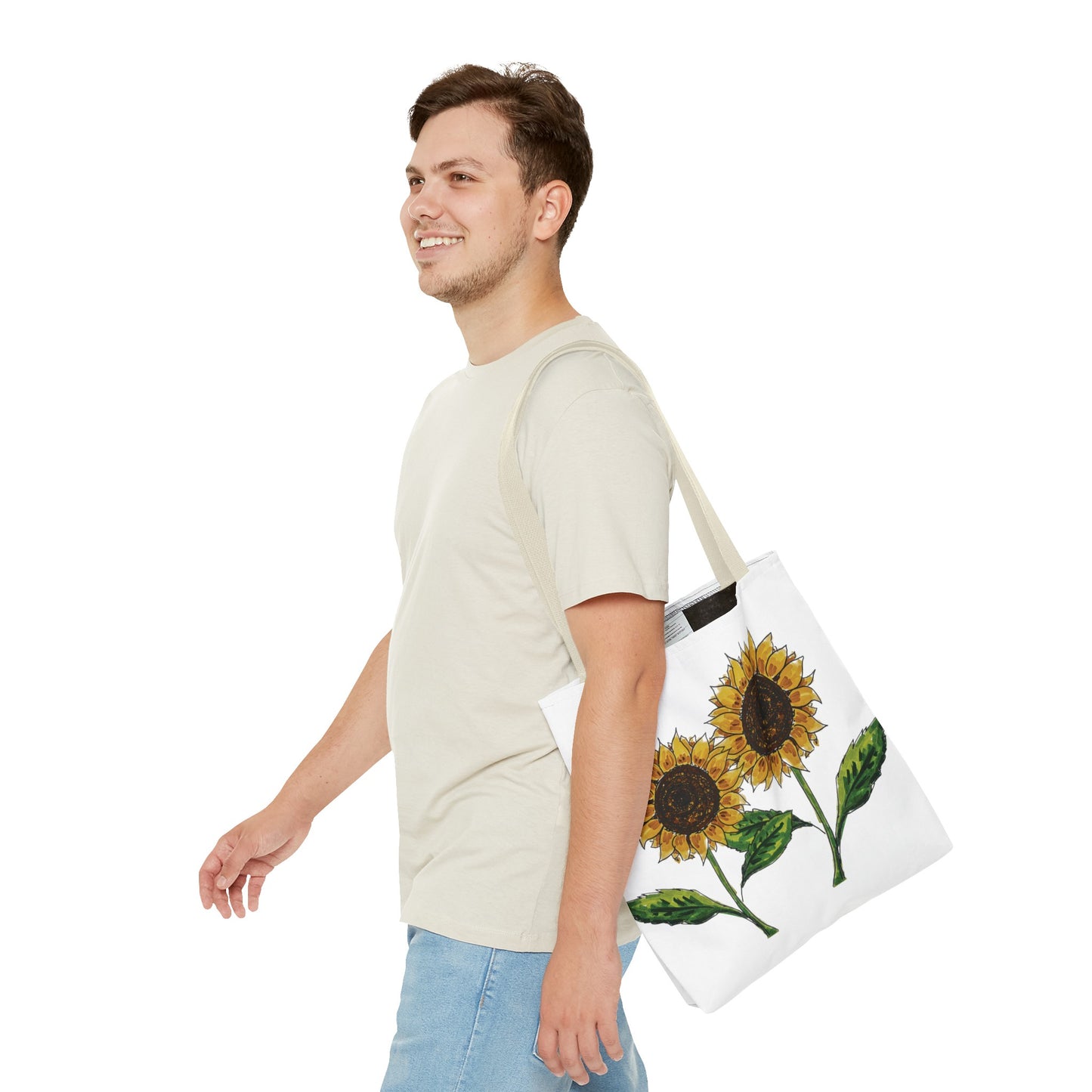 sunflowers tote with my own drawings