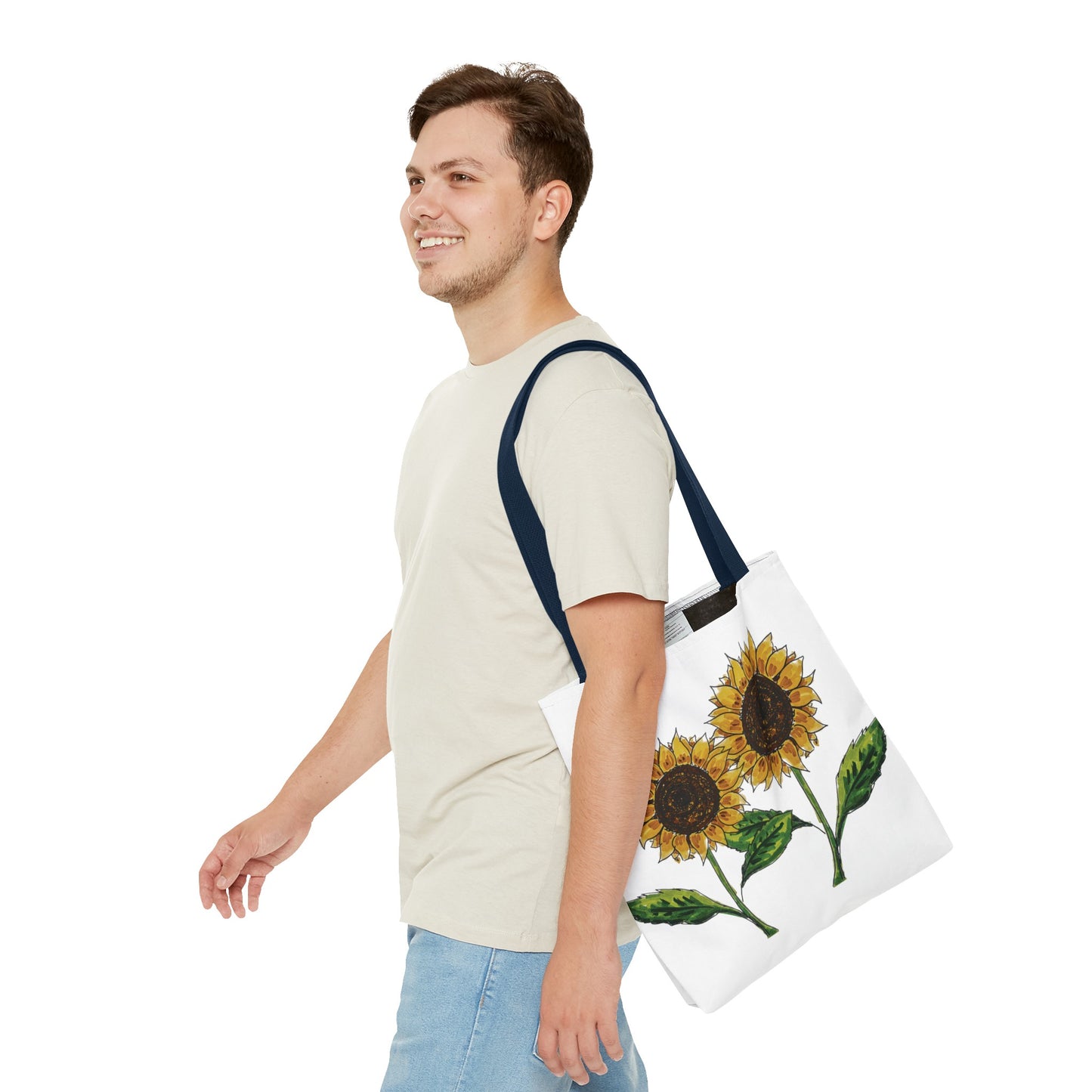 sunflowers tote with my own drawings