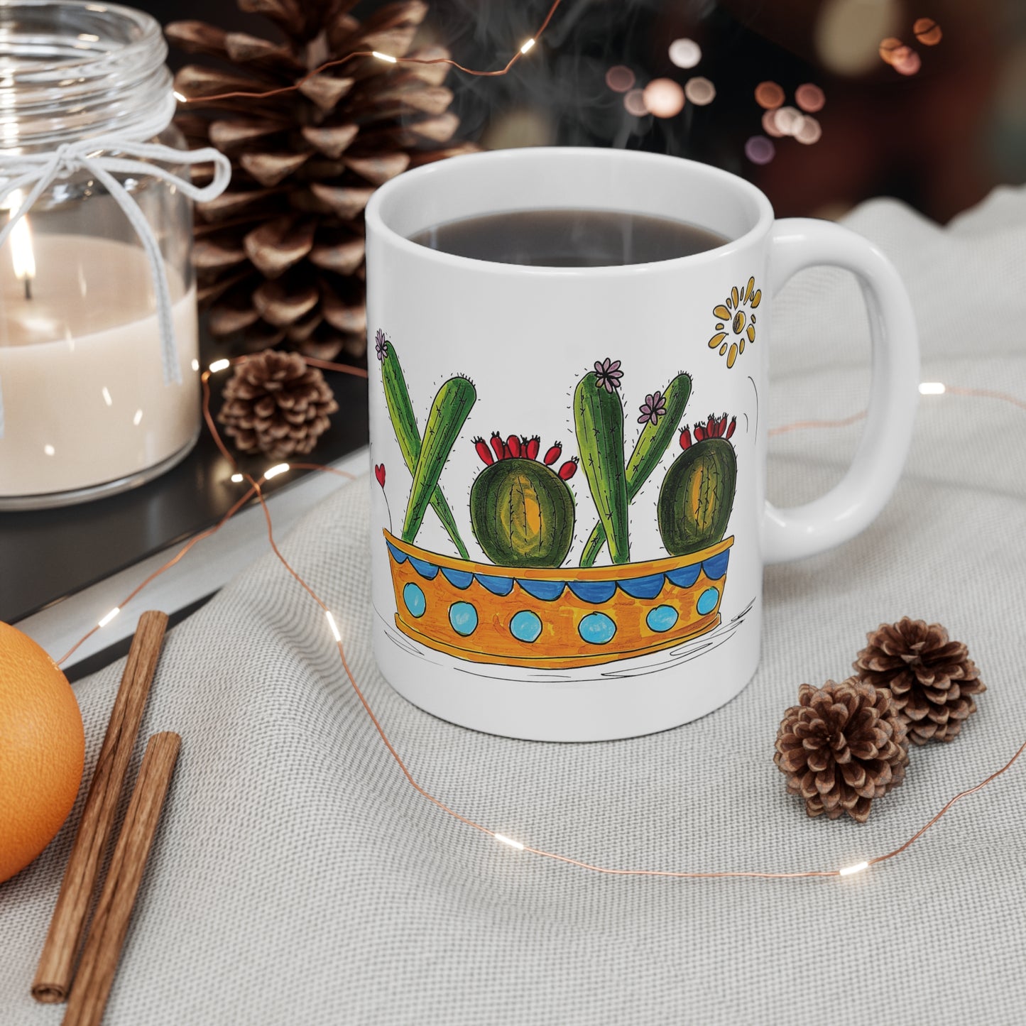 Hugs and Kisses cactus Coffee mug