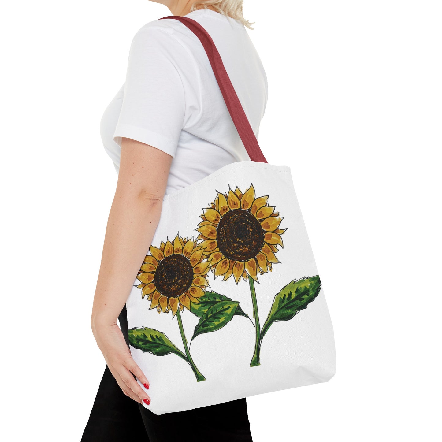 sunflowers tote with my own drawings