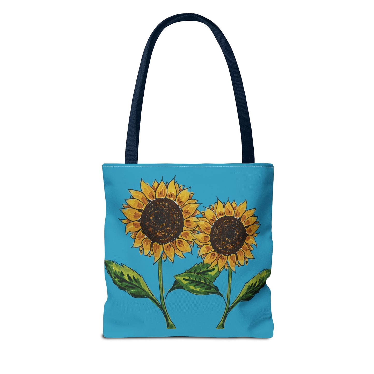 Copy of sunflowers tote with my own drawings - blue