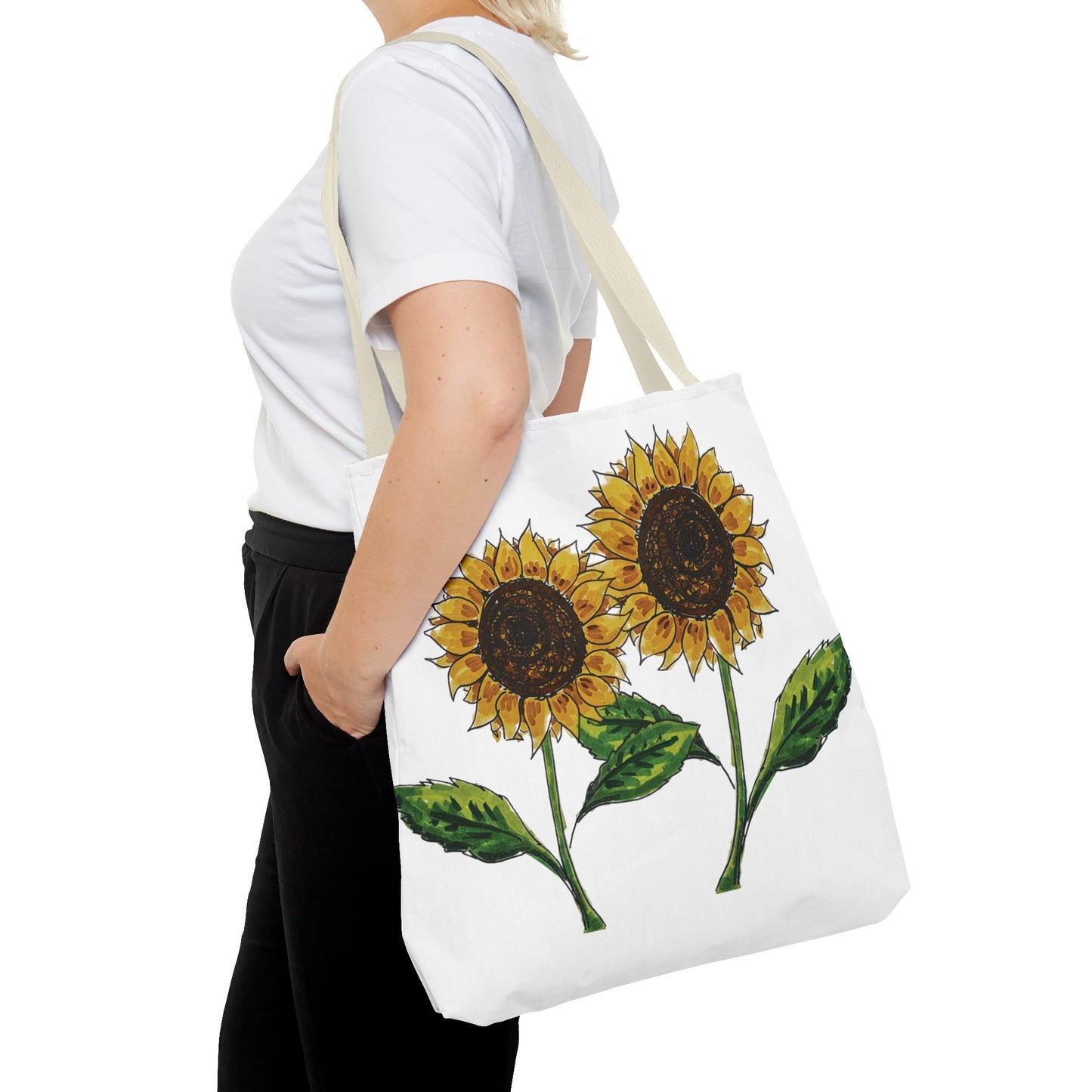 sunflowers tote with my own drawings