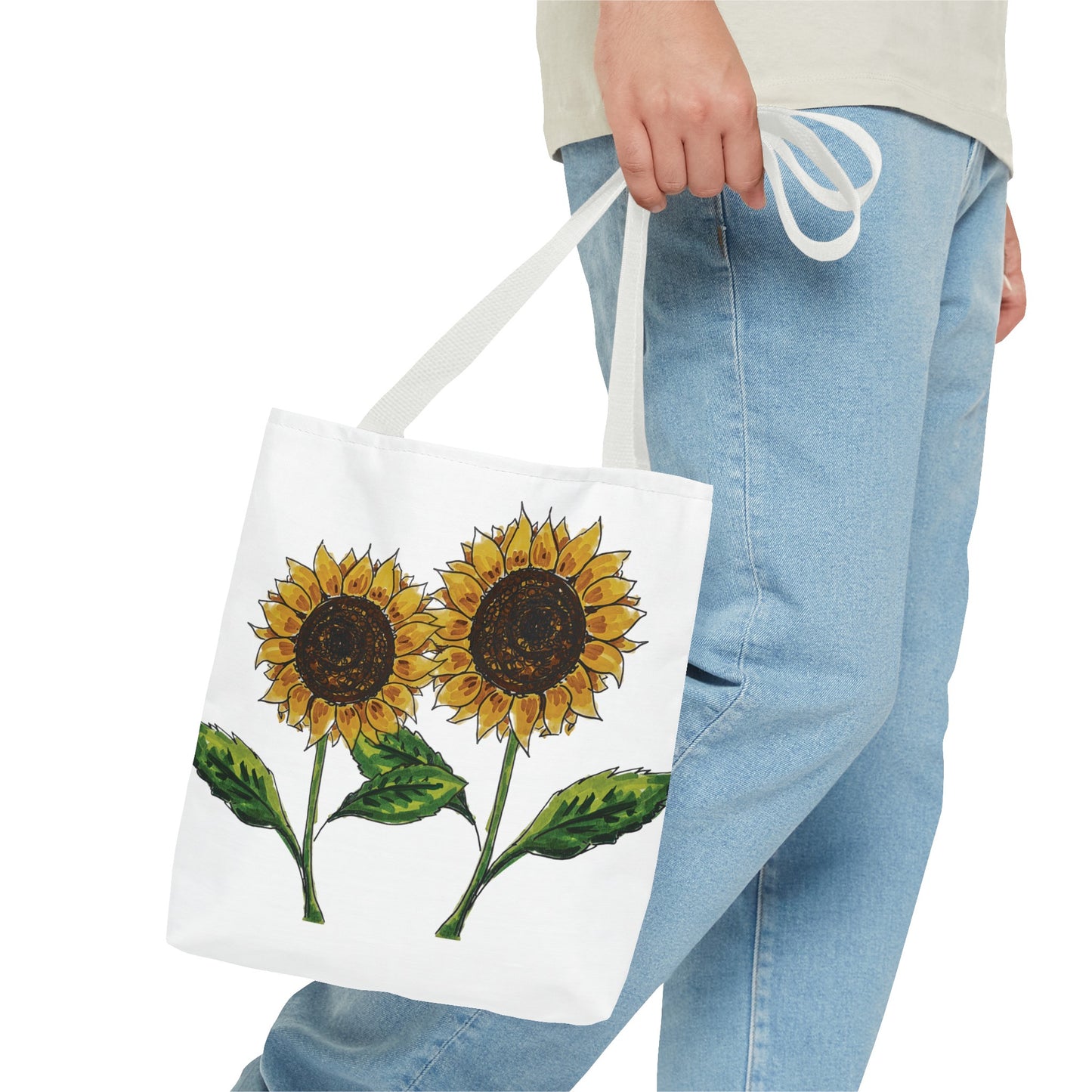 sunflowers tote with my own drawings