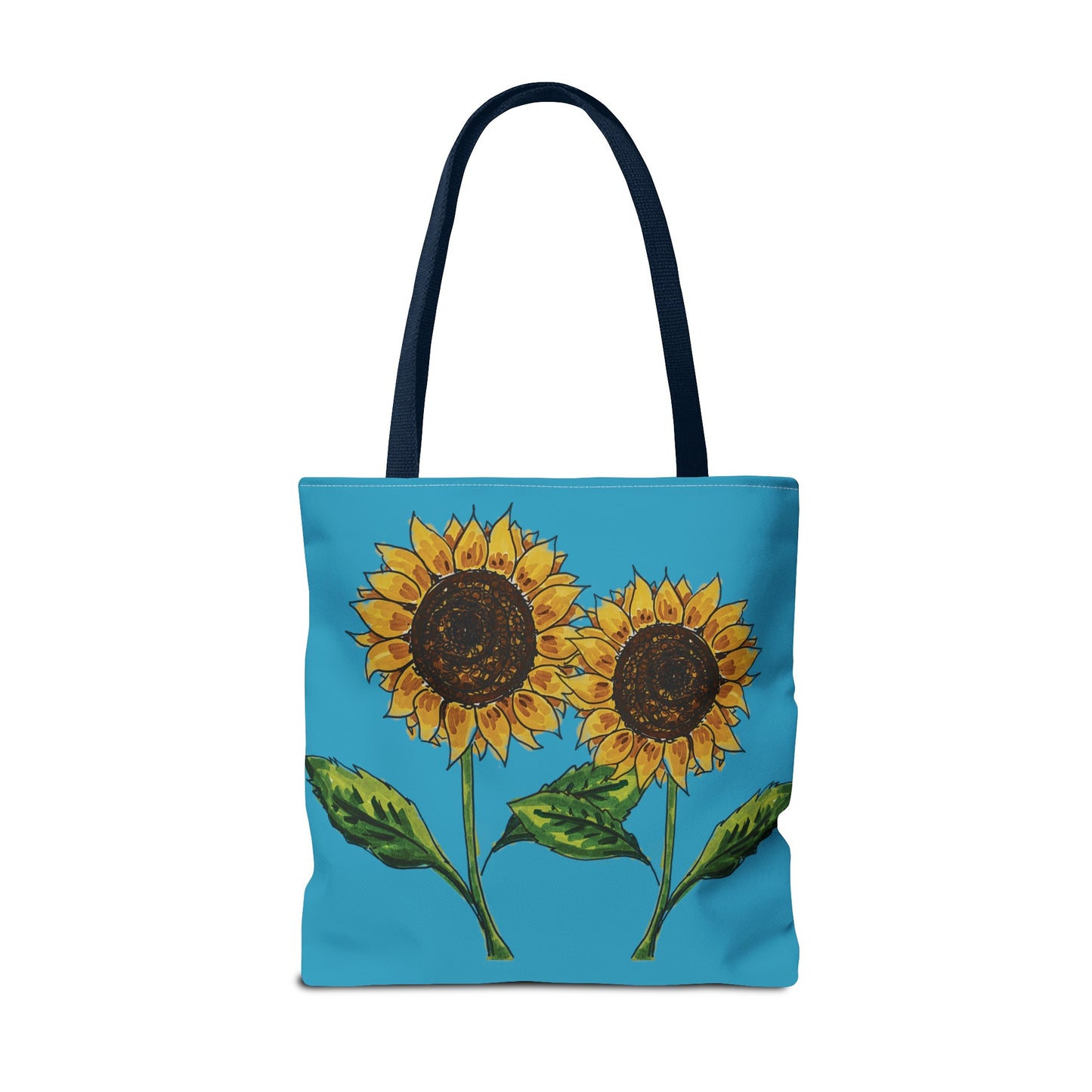 Copy of sunflowers tote with my own drawings - blue