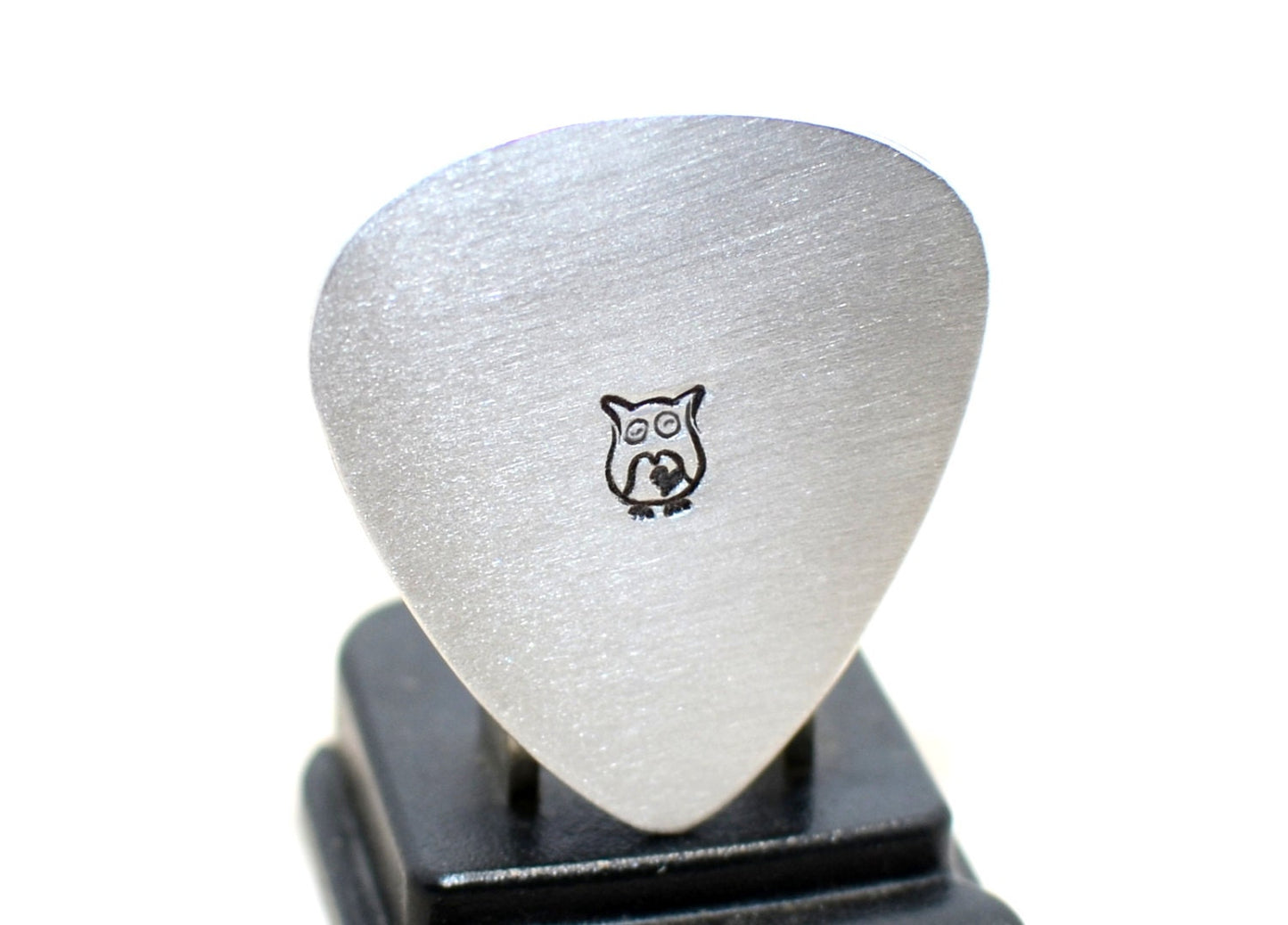 Owl on Metal Guitar Picks in your choice of colours