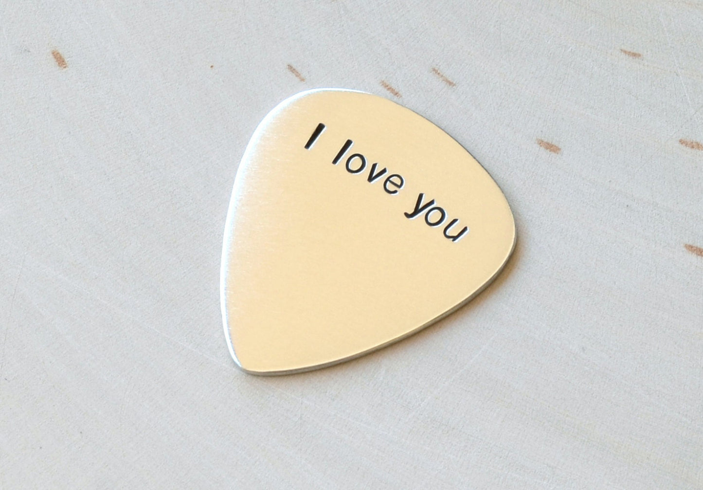 I love you sterling silver guitar pick