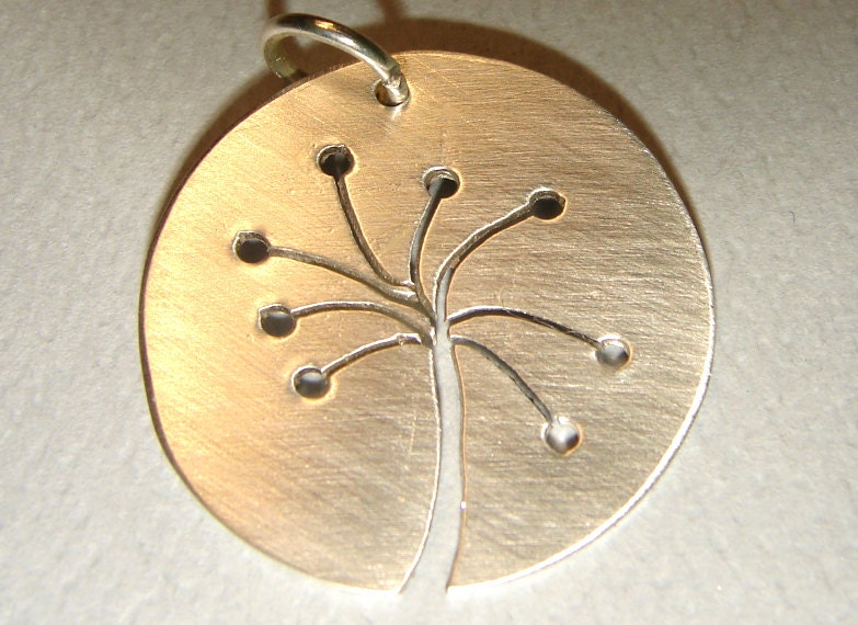 Sterling silver artisan flower necklace