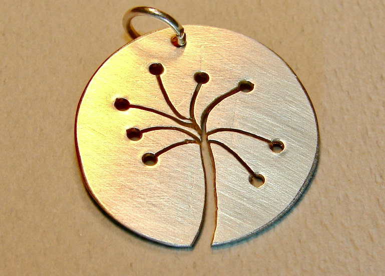 Sterling silver artisan flower necklace