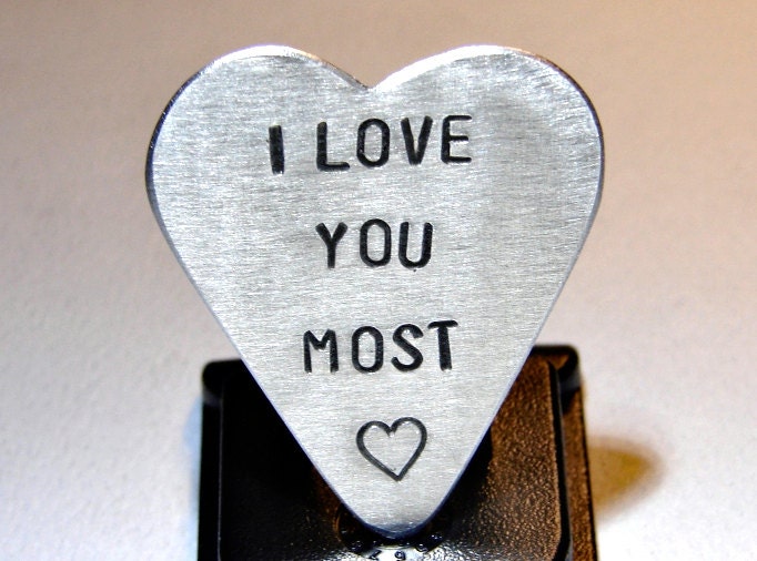 I Love You Aluminum Heart Shape Guitar Pick