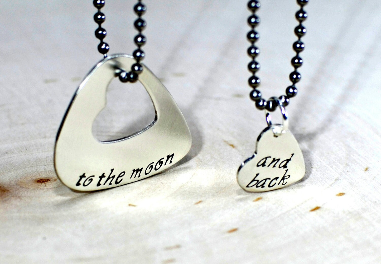 Sterling silver couples necklace set