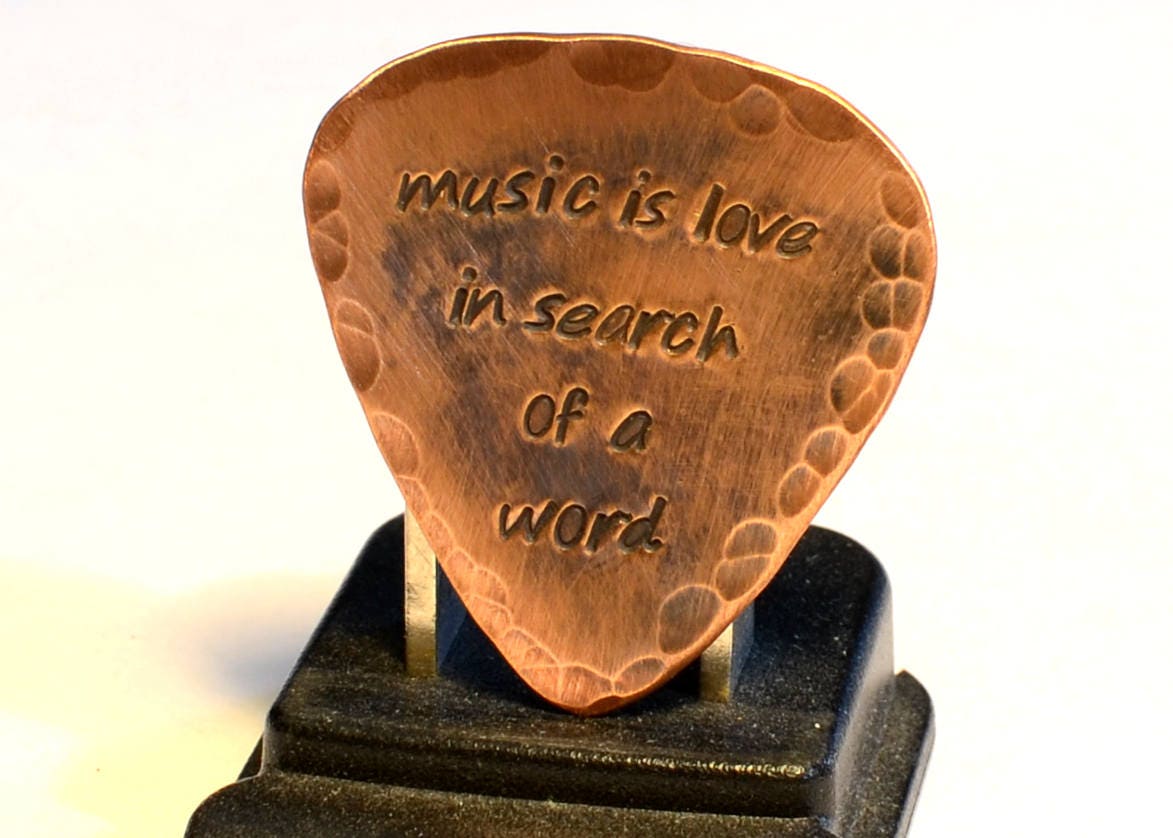 Guitar Pick in Copper with Distressed Rustic Finish