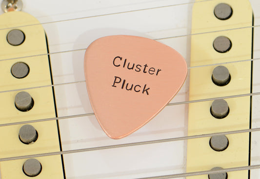 Cluster Pluck Guitar Pick for the Befuddled Guitarist in Copper