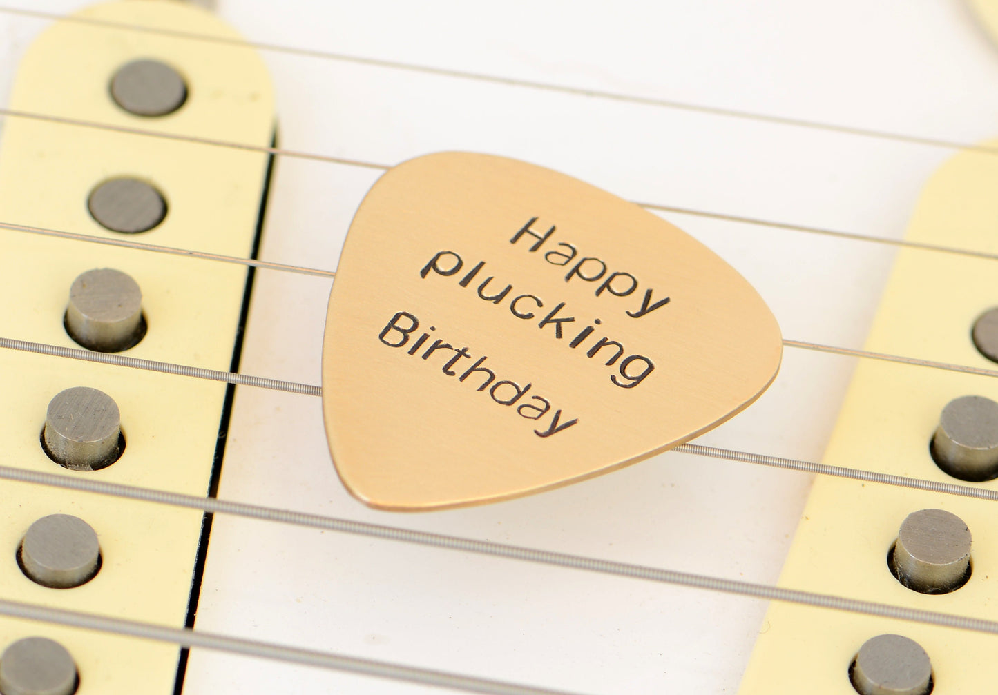 Happy Plucking Birthday Bronze Guitar Pick