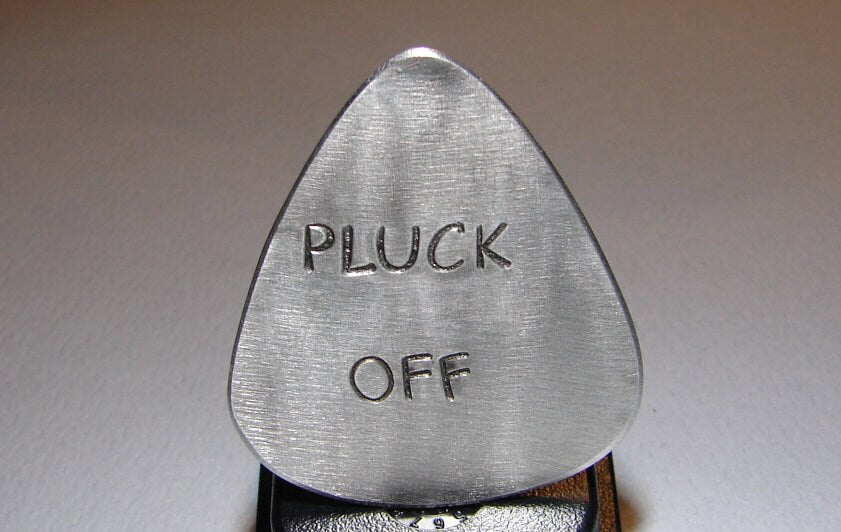 Pluck Off Guitar Pick Handmade from Aluminum