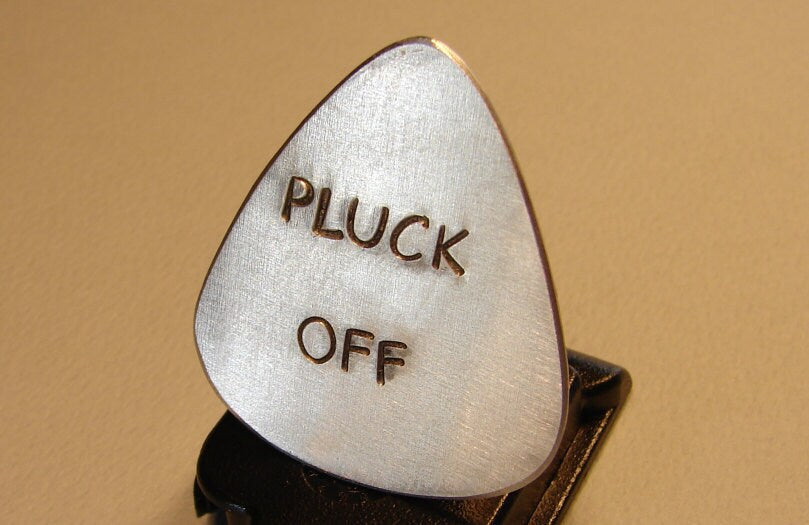 Pluck Off Guitar Pick Handmade from Aluminum