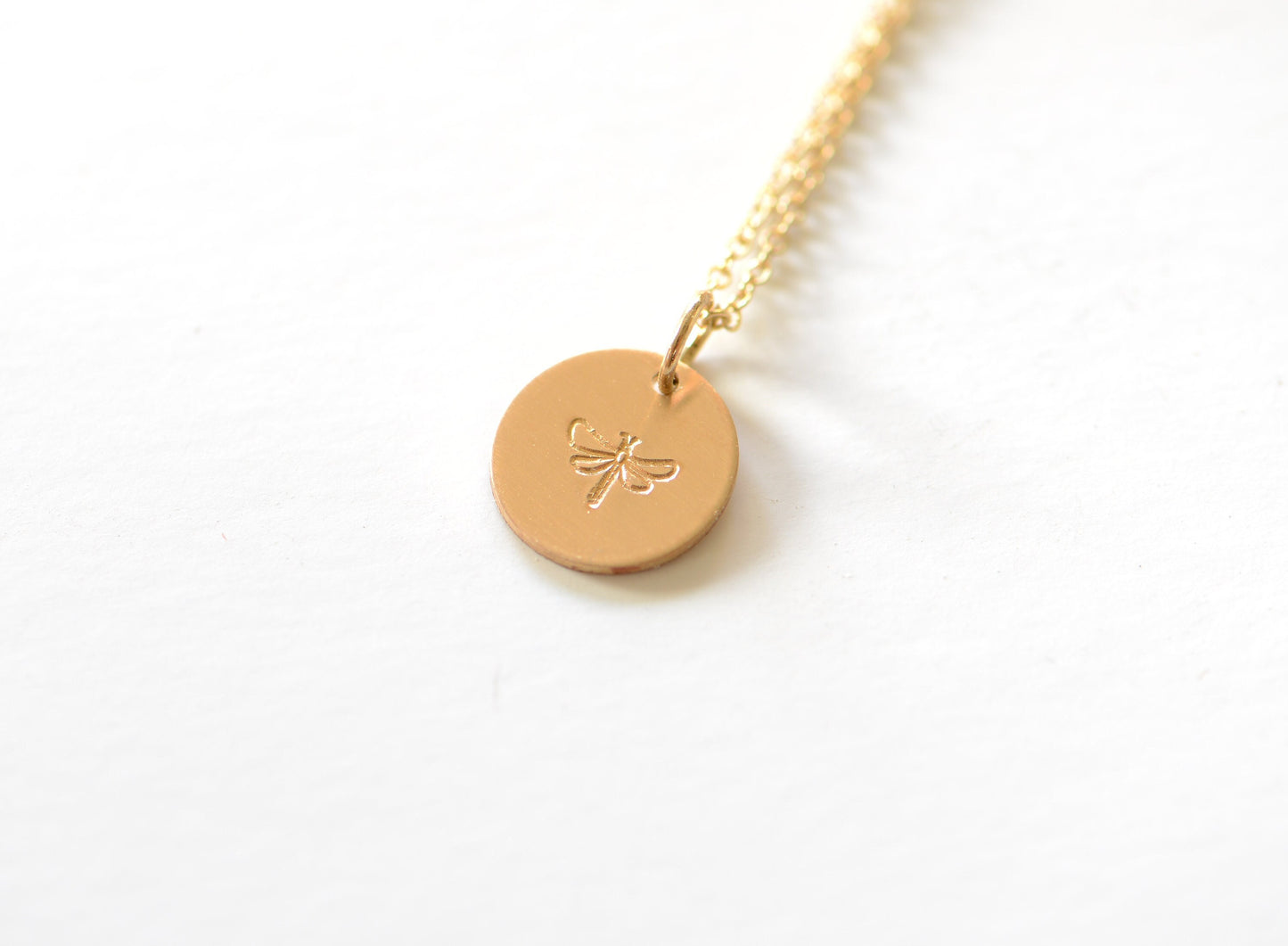 Dainty dragonfly charm in 14k gold filled