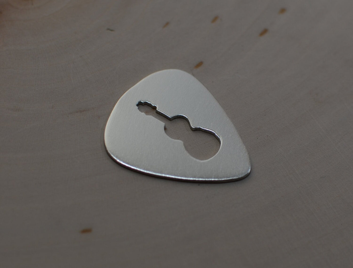 Sterling Silver Guitar Pick with cut out Guitar