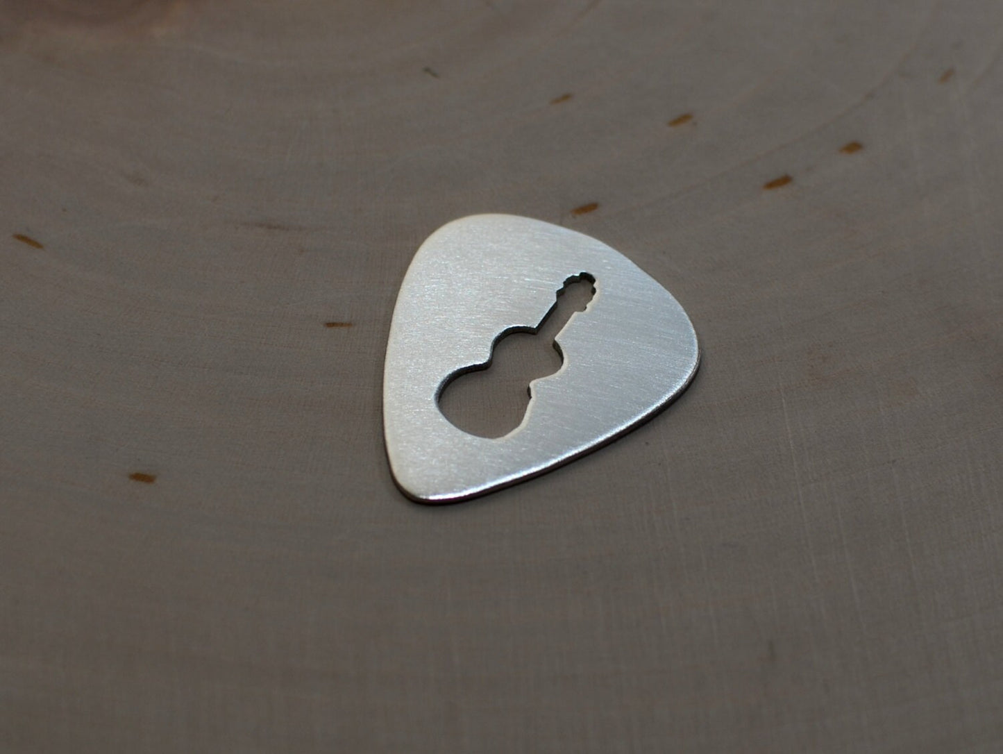 Sterling Silver Guitar Pick with cut out Guitar