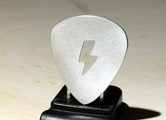 Playable Lightning Bolt Guitar Pick Handmade in Various Metals of your choosing