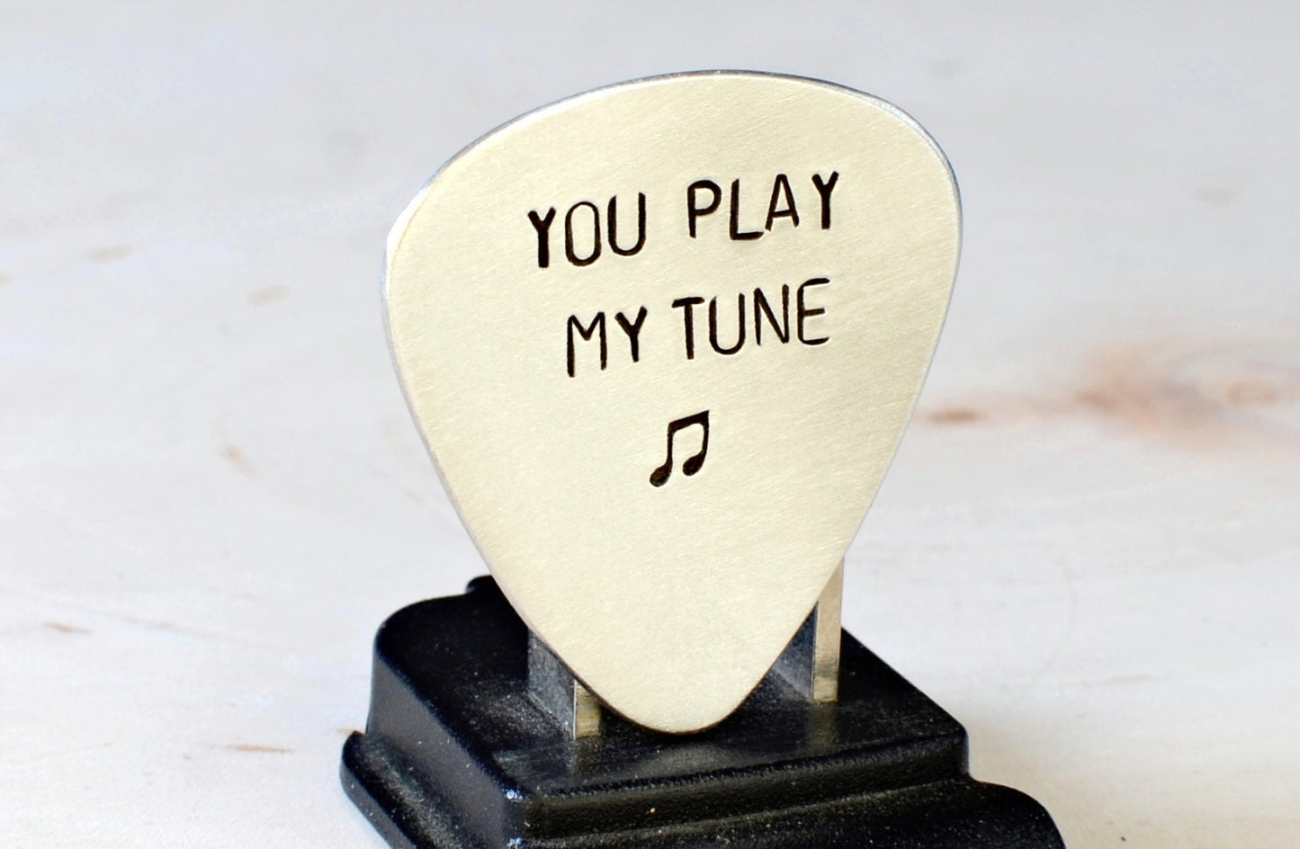 Guitar Pick with You Play My Tune in Aluminum
