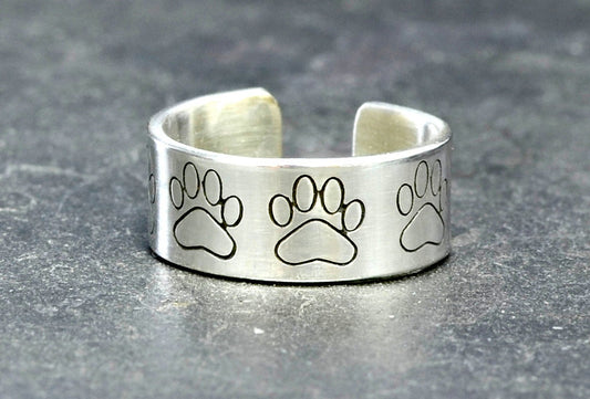 Sterling Silver Paw Design Toe Ring