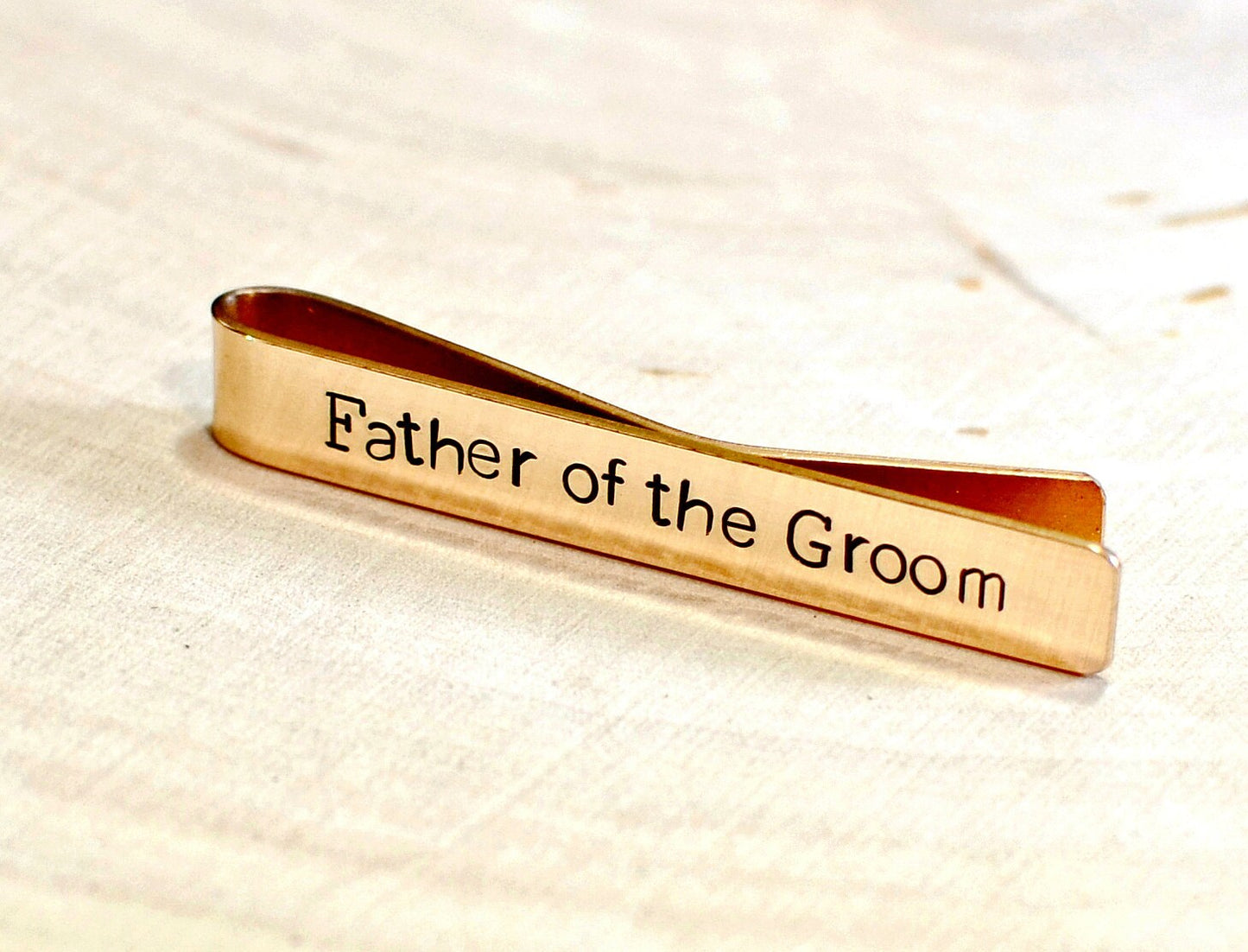 Father of the Groom Tie Clip in Bronze